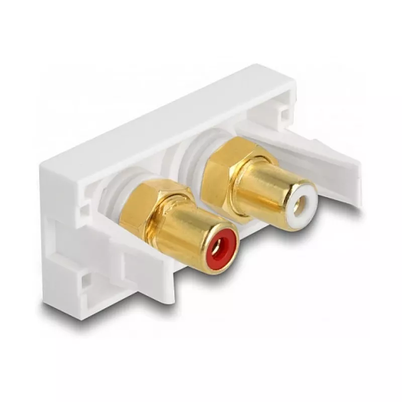 Toma DeLOCK Easy 45 2 x RCA blanca ABS