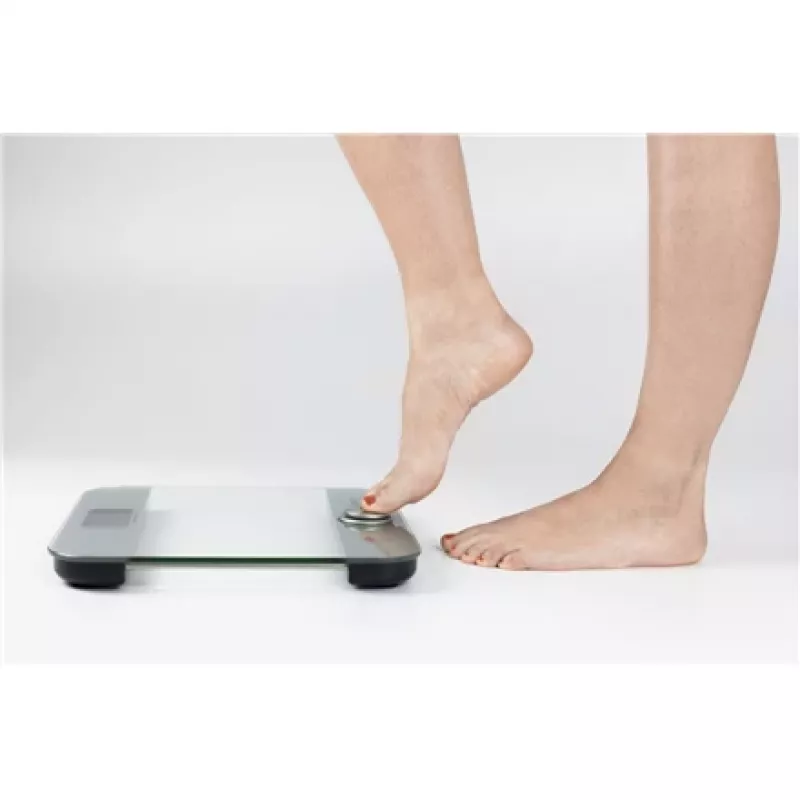 Báscula de baño electrónica Caso Body Energy Ecostyle 03416 — máx. 180 kg, precisión 100 g, blanca/gris
