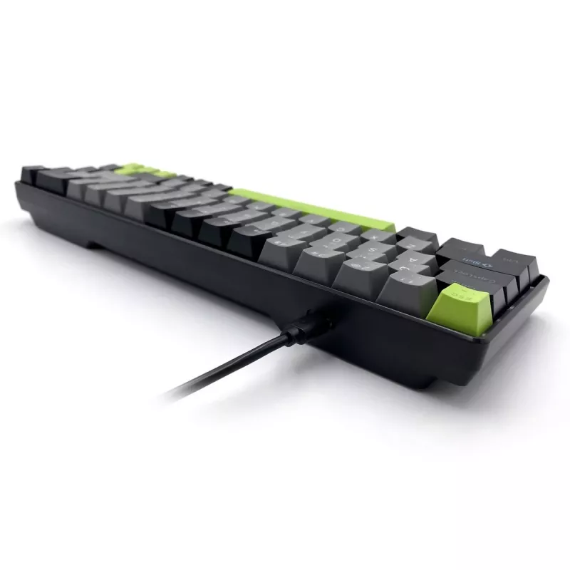 Teclado mecánico MEDIA-TECH MT1260 Red Core MX60, factor de forma 60%, interruptores CHERRY MX Red, iluminación RGB, USB, verde