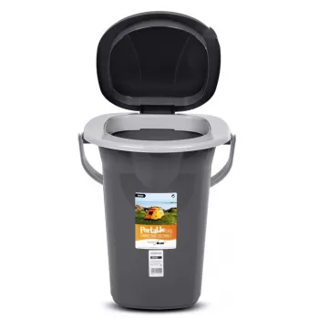 Cubo de inodoro portátil GreenBlue GB320AG — modelo turístico ligero, contenedor de residuos portátil compacto