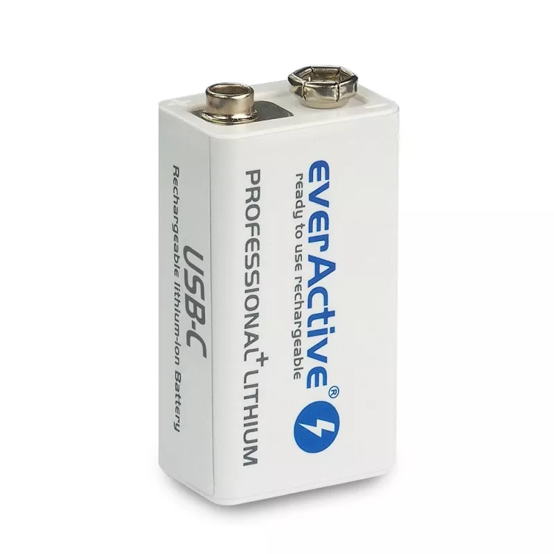 Batería recargable everActive 6F22/9V Li-ion 550 mAh con USB TYPE C