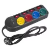 Regleta MACLEAN MCE229B — 4 tomas AC, 2× USB-A, cable de 1,5 m, 10 A, tipo F, interior, negra
