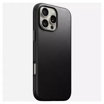 Funda para móvil Nomad NM01693185 para Apple iPhone 16 Pro Max, cuero/TPU/PC, negra, compatible con pantalla de 17,5 cm (6,9