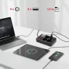 Regleta de enchufes MACLEAN MCE392 B — 4 enchufes, 3×USB, 110–240V, 2,1A, 2500W, cable de 1,5 m, negra