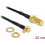 DeLOCK 88472 cable de antena, RP-SMA hembra bulkhead a MCX macho 90 grados, 32 cm, negro