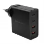 Qoltec Cargador GaN POWER PRO | 2xUSB-C | 2xUSB | 130W | 5-20V | 1.5-5A | XP | negro