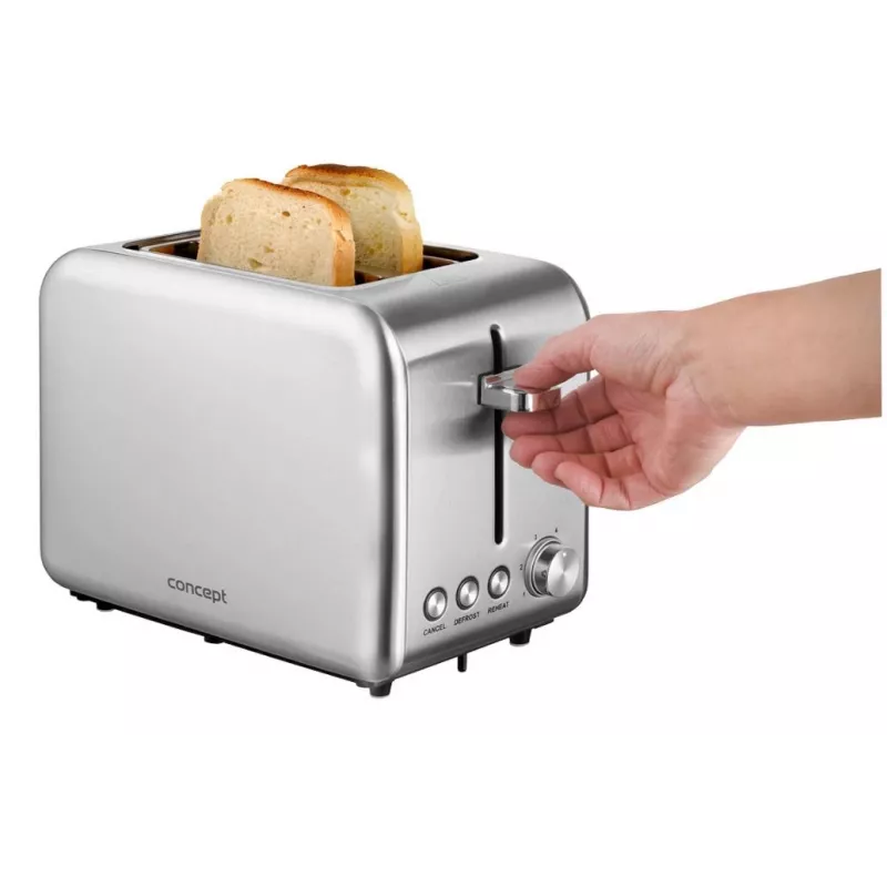 Tostadora Concept Solution TE2050 – 2 rebanadas, 950 W, acero inoxidable, 280×160 mm