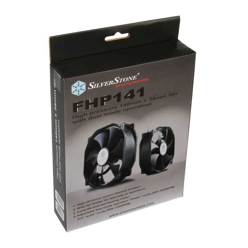 Ventilador SILVERSTONE de 140 mm SST-FHP141 v2.0 — ventilador PWM de 140 mm para caja/disipador, negro