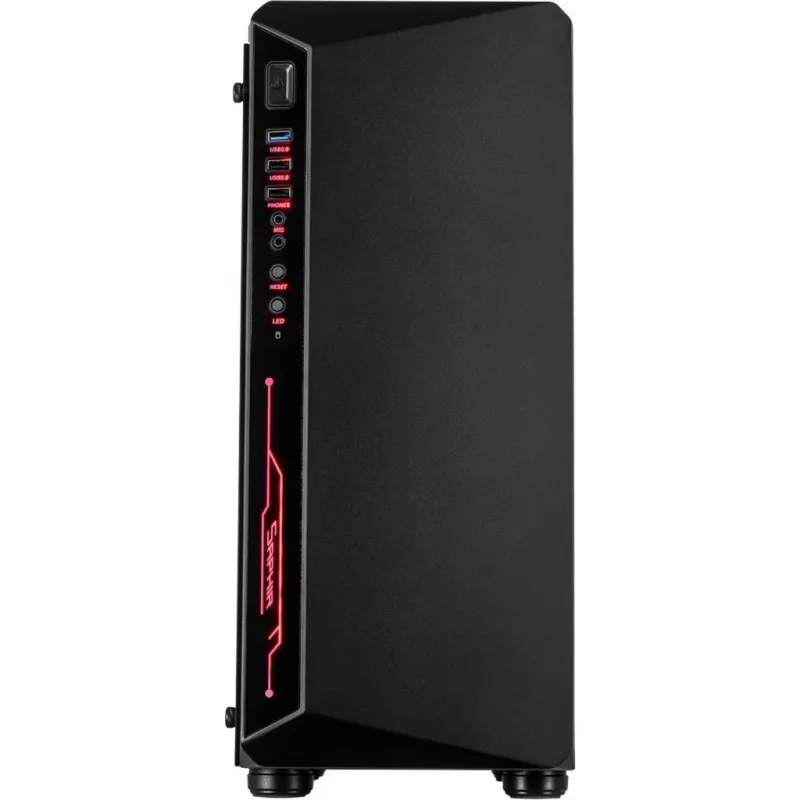 C-3 Saphir, caja torre negra, cristal templado