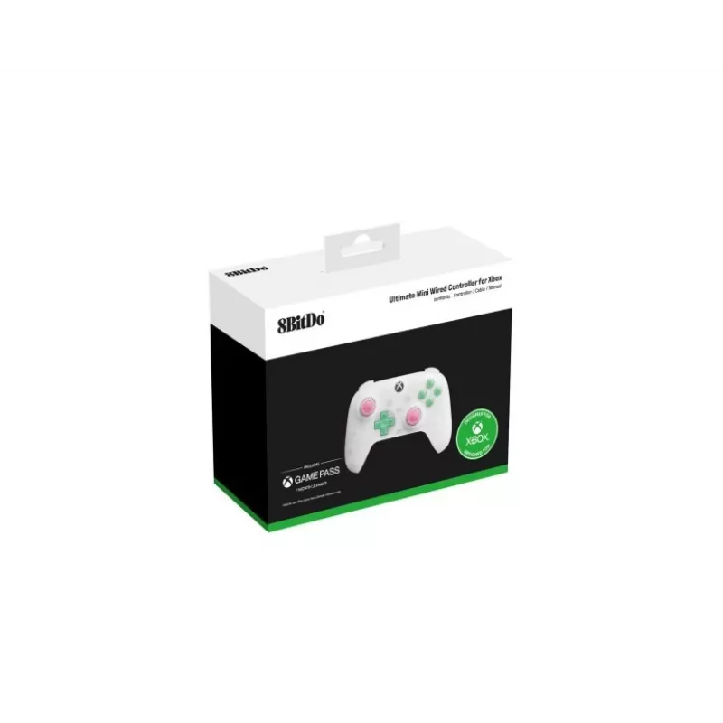 8BitDo Ultimate Mini Wired mando Xbox RET00505, blanco transparente