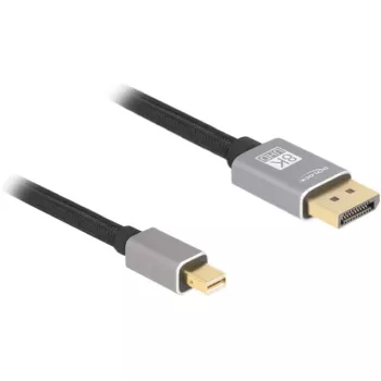 Delock - Cable DisplayPort - Mini DisplayPort (M) a DisplayPort (M) - DisplayPort 1.4 - 3,0 m - Compatible con 8K 60 Hz - Negro, gris (81093)