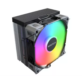 Disipador por aire Montech NX400 ARGB, ventilador de 120 mm, FDB, 800–1950 rpm, TDP 270 W, negro