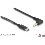 DeLOCK cable de alimentación USB Type-C a conector DC 4,0 x 1,7 mm, acodado, 1,5 m