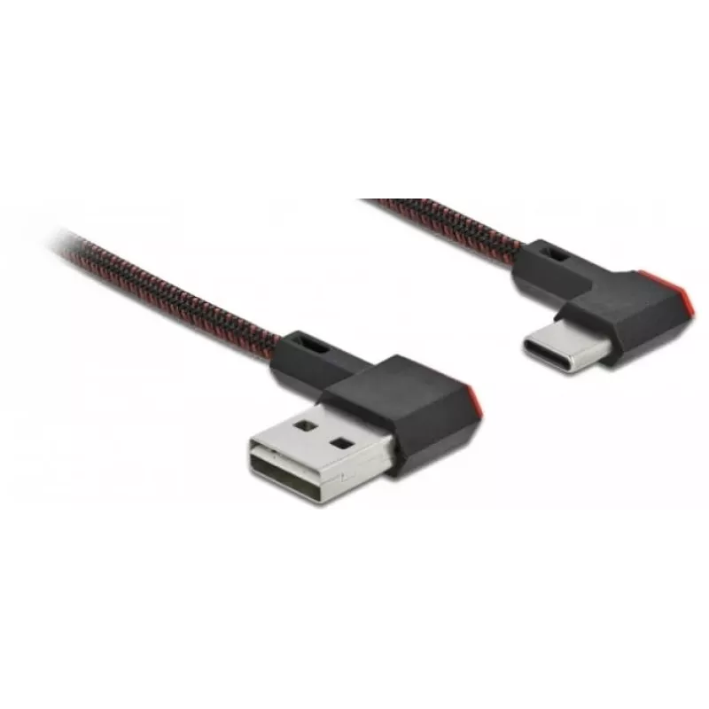 Cable USB DeLOCK EASY-USB 2.0 conector macho Type-A a conector macho Type-C acodado 0,2 m negro