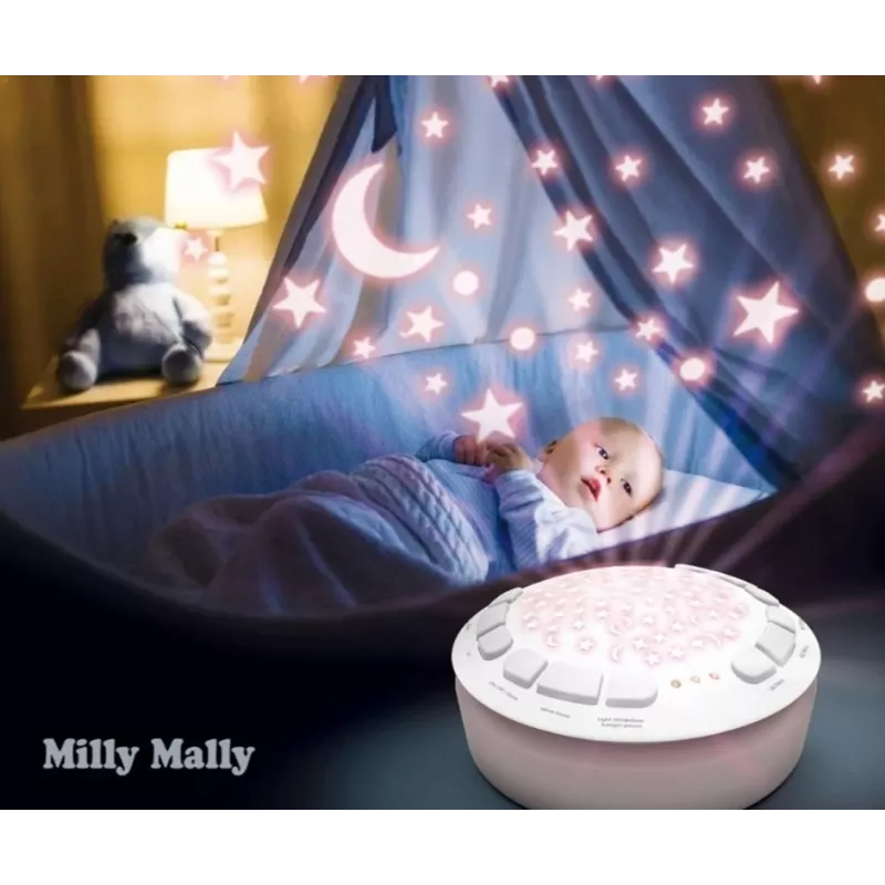 Peluche proyector milly mally oveja proyector peluche modelo 5664 para niños pequeños — luz nocturna suave
