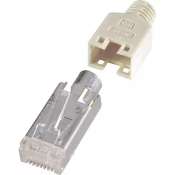 Conector RJ45 renkforce, apantallado, conector CAT5e, recto polos: 8P8C H9540.1-10 beige H9540.1-10 10 uds. (H9540.1-10)