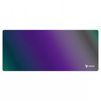 Alfombrilla de ratón gaming SAVIO Super Speed L Prism Edition — 700×300×3 mm, morada, bordes cosidos, base antideslizante