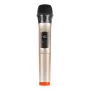 Micrófono dinámico inalámbrico UHF PU628J con pantalla LED (dorado)