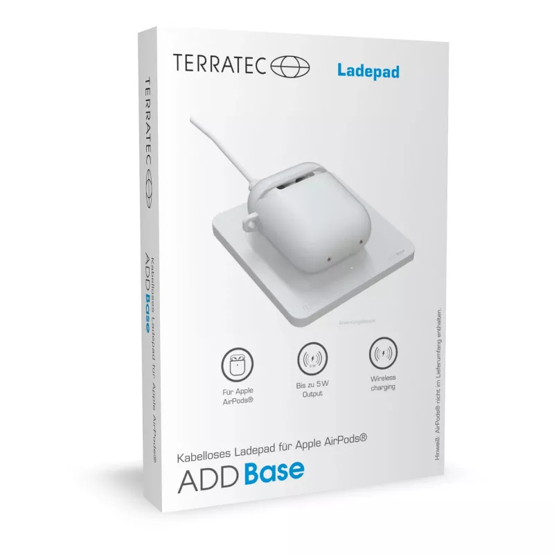 Terratec ADD Base Base de carga inalámbrica para AirPods, 5 W, blanco