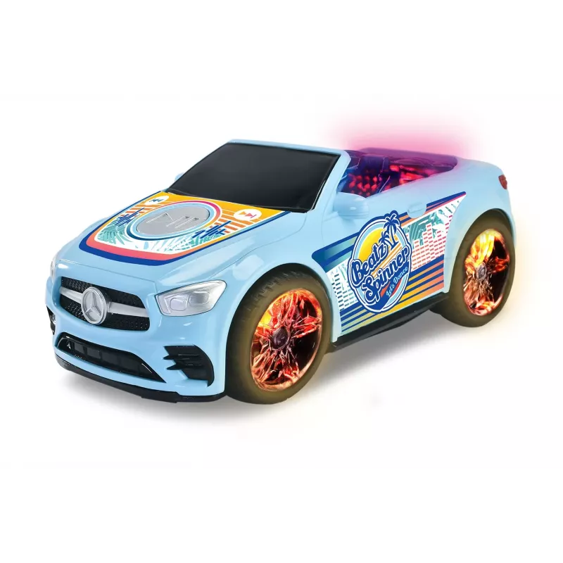 Coche Dickie Toys Mercedes-Benz E-Class Beat Spinner azul 3 pilas AA