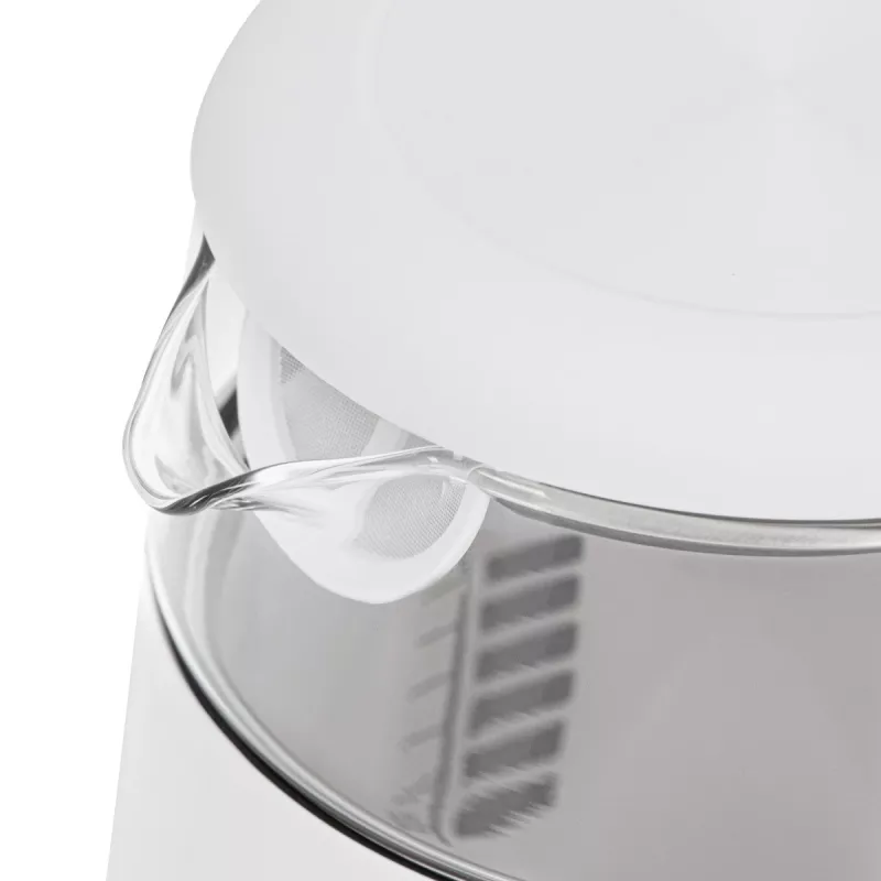 Hervidor de agua Adler AD 1305WG — 1,7 l, 2200 W, vidrio/plástico, blanco/dorado/transparente