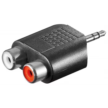 Goobay | Adaptador RCA. Jack AUX de 3,5 mm macho a 2 conectores hembra estéreo | 11604