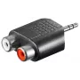 Goobay | Adaptador RCA. Jack AUX de 3,5 mm macho a 2 conectores hembra estéreo | 11604