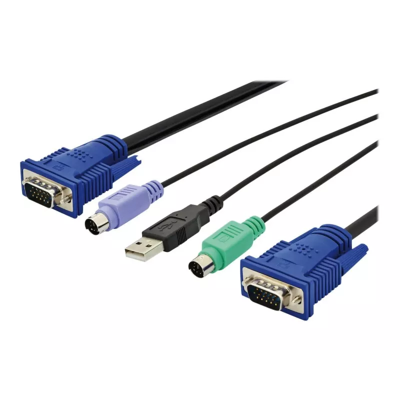 Cable KVM USB Digitus DS-19232 3m PS/2