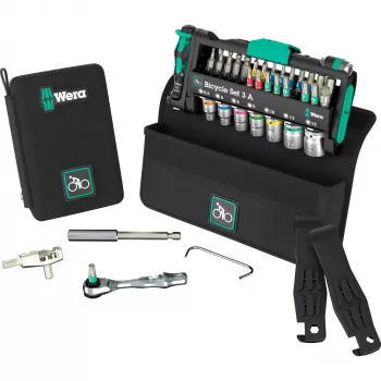 Juego de herramientas para bicicleta Wera 3 A, 40 piezas (05004188001) – set multiusos compacto para el mantenimiento de la bicicleta