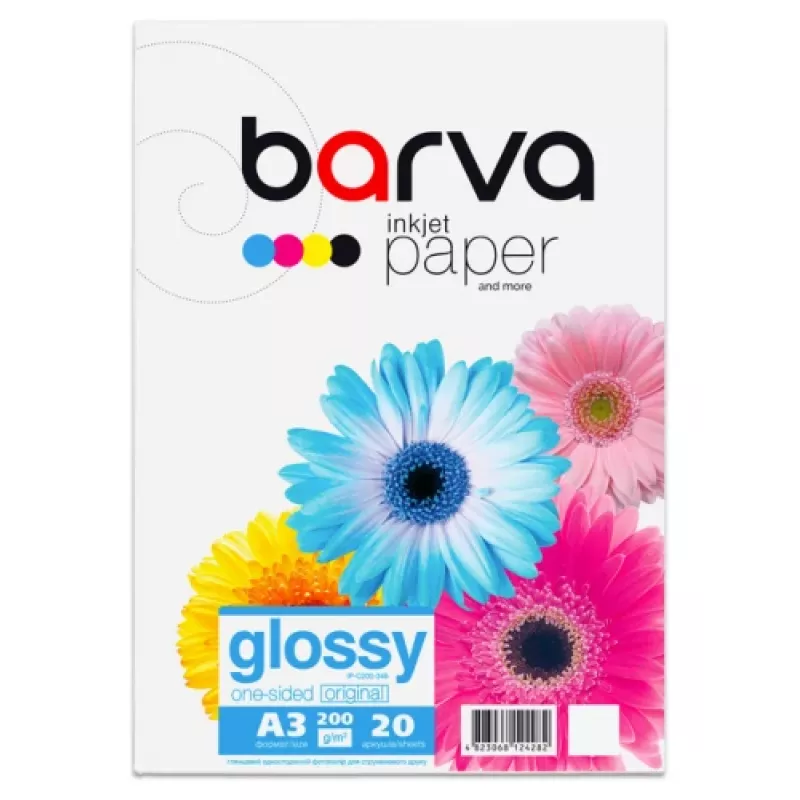 Papel fotográfico Barva (IP-C200-346) Glossy, 200 g/m², A3, 20 hojas