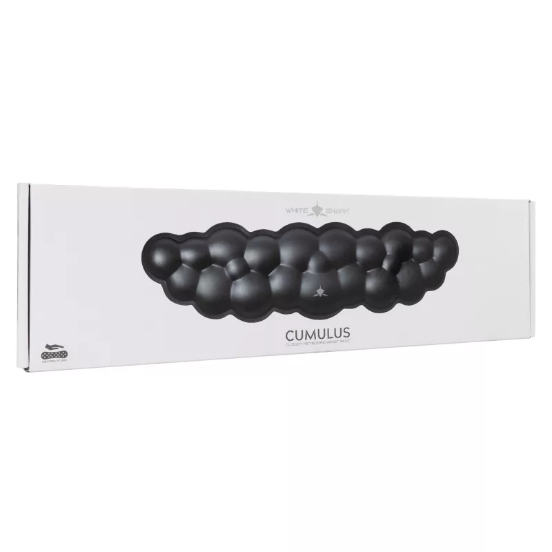 White Shark KP-011 Cumulus Cloudy reposamuñecas para teclado, negro