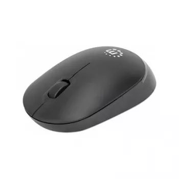 Manhattan ratón inalámbrico Performance III, negro, 1000 dpi, 2,4 GHz (hasta 10 m), USB, óptico, ambidiestro, tres botones con rueda de desplazamiento, receptor nano USB, pila AA (no incluida), base de baja fricción, tres años de garantía