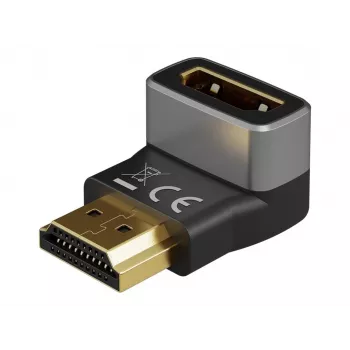 Goobay 72011 Adaptador en ángulo HDMI™ 270° Vertical, 8K @ 60 Hz, dorado, Negro, Plata | Goobay