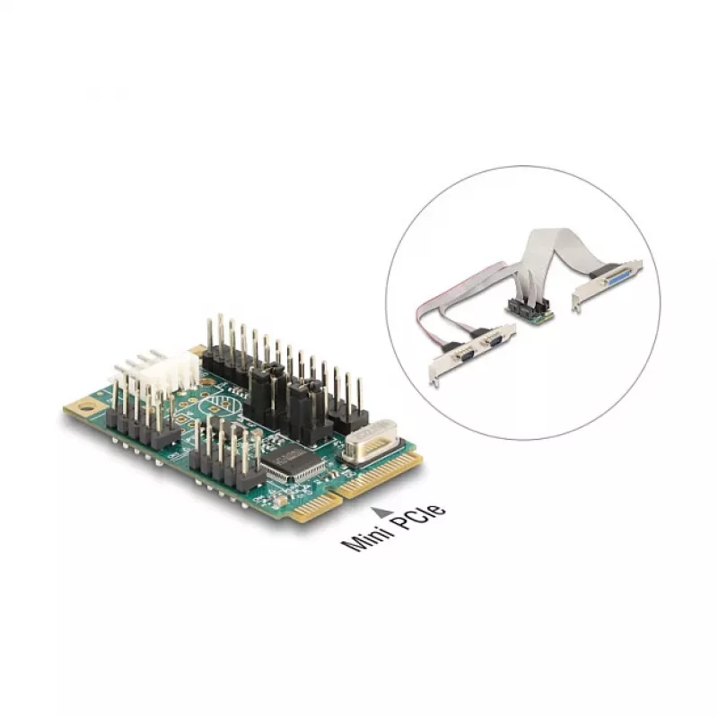 Adaptador DeLOCK 95277 Interno Paralelo RS-232 Mini PCI Express Verde