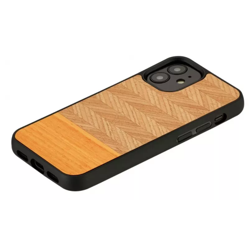 Funda para móvil Man and Wood para iPhone 12 mini, espiga arancia negro
