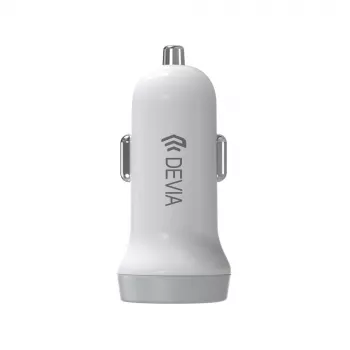 Cargador de coche Devia Smart Series Lightning 5V 3,1A Dual USB blanco
