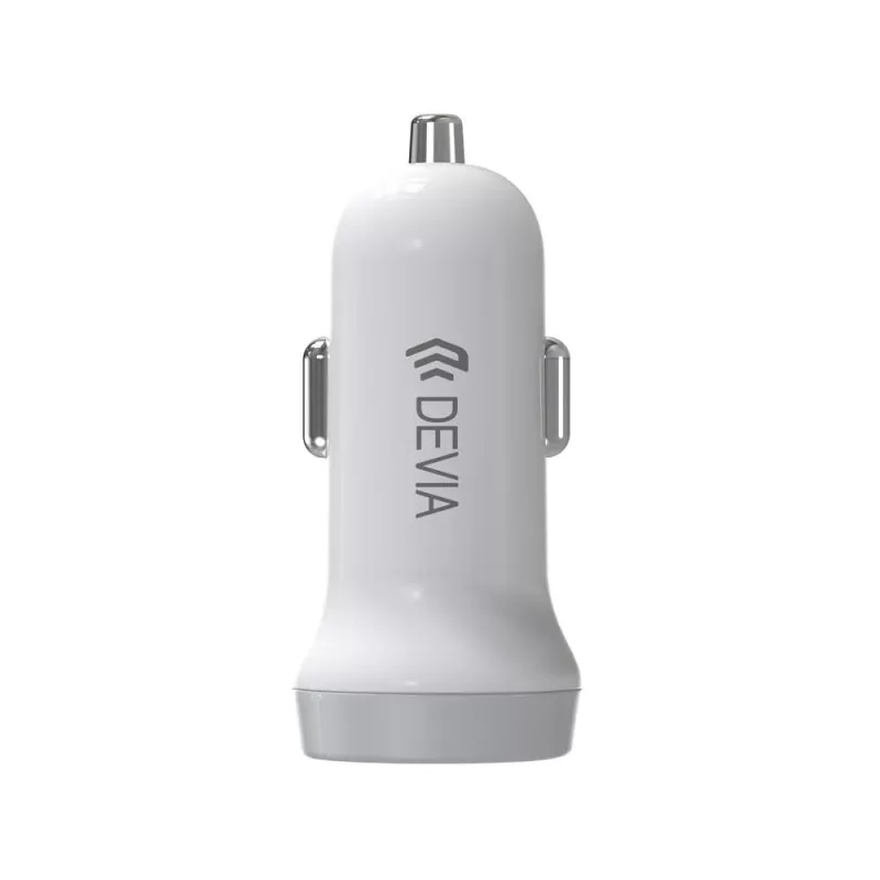 Cargador de coche Devia Smart Series Lightning 5V 3,1A Dual USB blanco