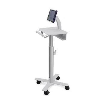 Carro para tablet Ergotron, SV10 – carro para tablet / teclado – sanitario – metal – blanco, aluminio – tamaño de pantalla: hasta 30,5 cm (hasta 12