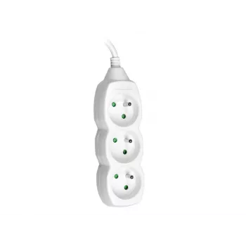 Tracer PowerCord alargador, 3 tomas, 3 m, blanco