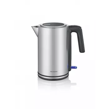 Hervidor de agua SEVERIN WK 3449 — 1,7 l, 2400 W, acero inoxidable/plástico, negro-plata