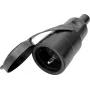 Conector hembra de red Bachmann conector hembra de goma maciza CEE7/3 con tapa desmontable, certificado VDE, IP44, negro