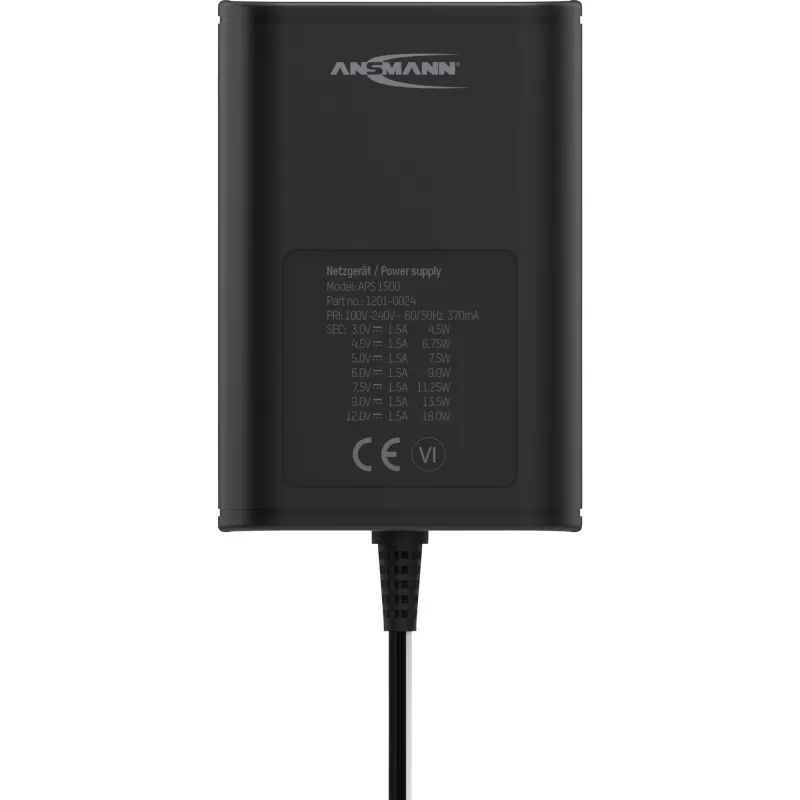 Cargador Ansmann APS 1500 Universal Negro