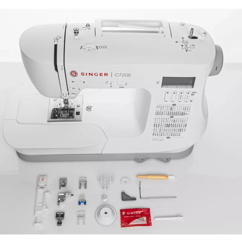 Singer C7205 máquina de coser computerizada, 200 puntadas, 8 ojales, blanca