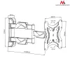 Soporte de pared para TV MACLEAN MC-742 para 42 pulgadas (106,7 cm), inclinable -12°/+12°, VESA 75x75–200x200, carga máx. 30 kg, negro