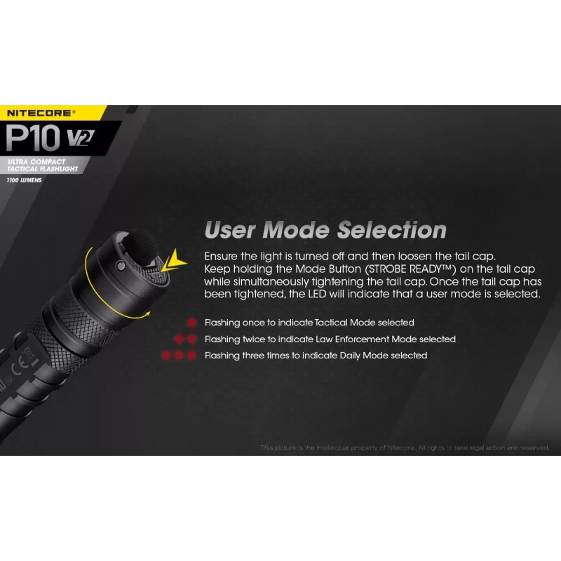 Nitecore P10 V2 linterna, serie Precise, 1100 lm