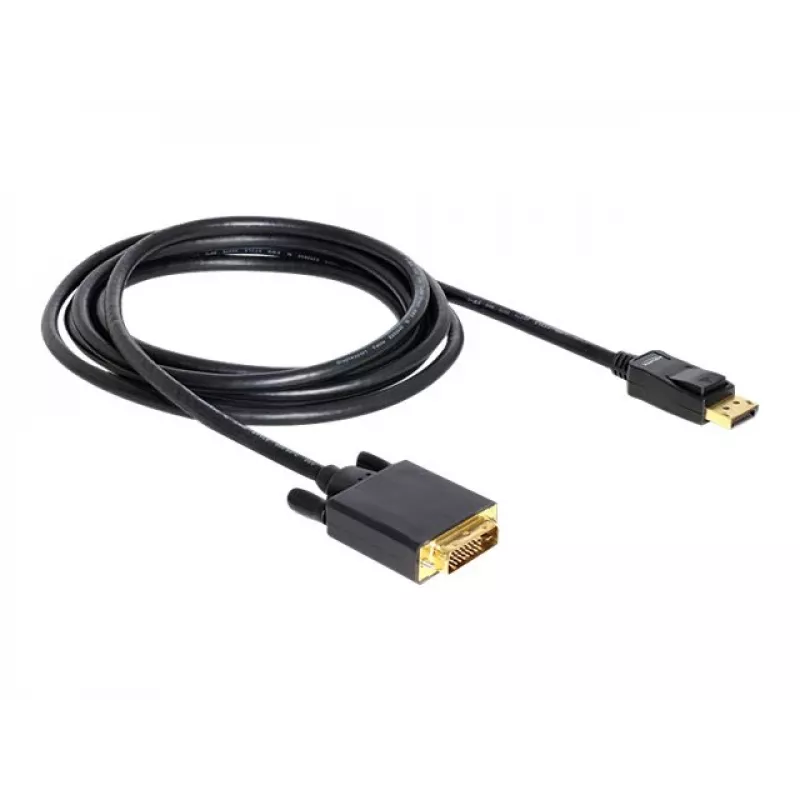 Cable Delock DisplayPort 1.1 conector macho > conector macho DVI 24+1 pasivo 3 m negro (82592)