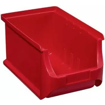 Caja de almacenamiento allit caja apilable 456209, 150×125×235 mm, rojo, frente transparente