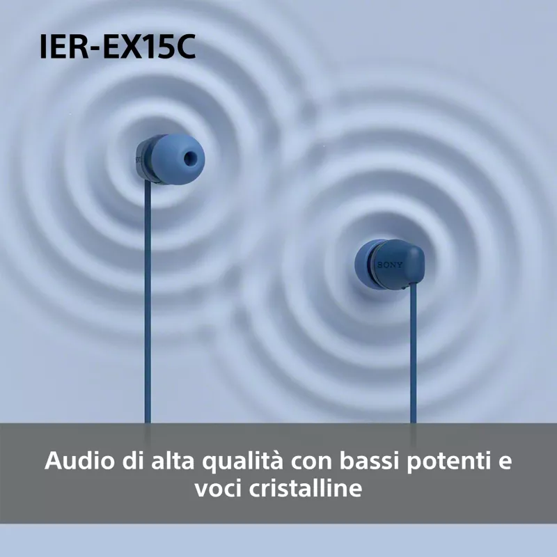 Sony IER-EX15C Auricular Cableado In-Ear Llamadas/Música USB Type-C Azul