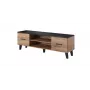 Soporte de TV Cama LOTTA 160 2D2K roble wotan/negro mate