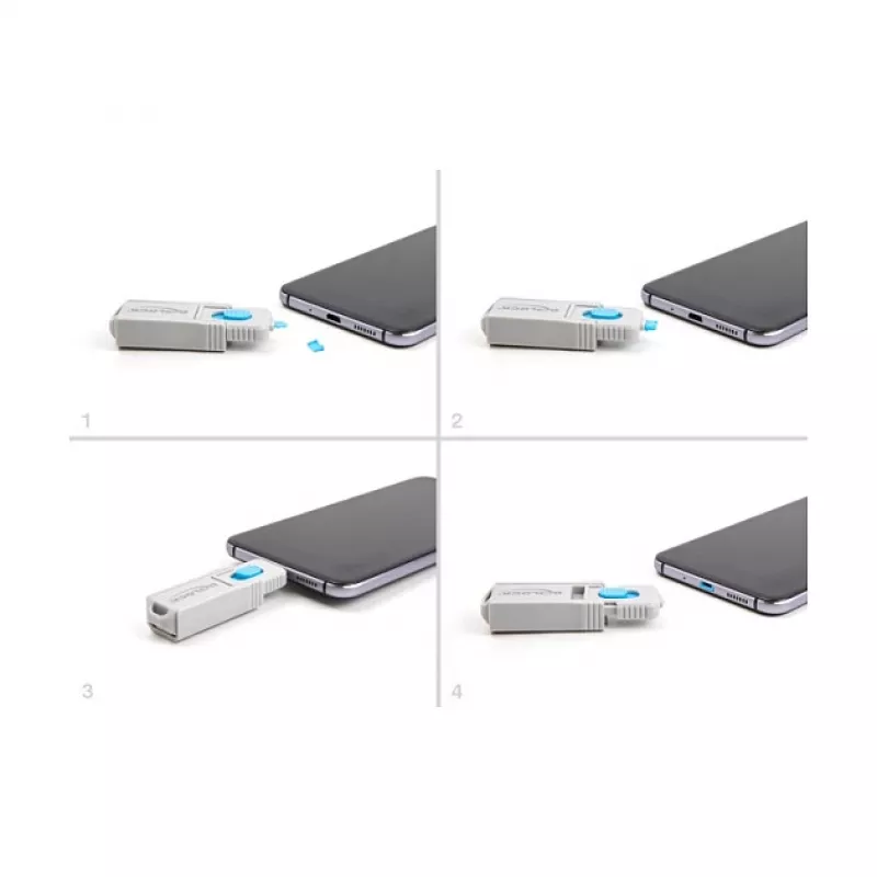 DeLOCK bloqueador de puertos 20949 conector hembra Micro-USB pack de 10 azul